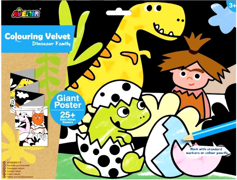 AVENIR Avenir Giant Velvet Poster Dinosaur - ΠΟΛΥΧΡΩΜΟ