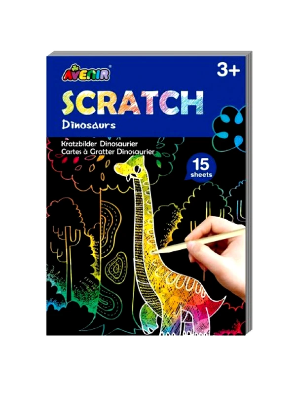 AVENIR AVENIR Mini Scratch Book Dinosaurs - ΠΟΛΥΧΡΩΜΟ