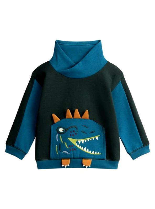 DPAM Παιδικό Φούτερ για Αγόρια Blue Dino - ΠΡΑΣΙΝΟ