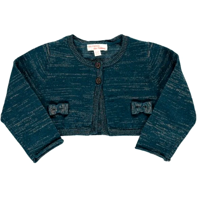 DPAM Βρεφική Ζακέτα για Κορίτσια Two Toned Knit - ΜΠΛΕ