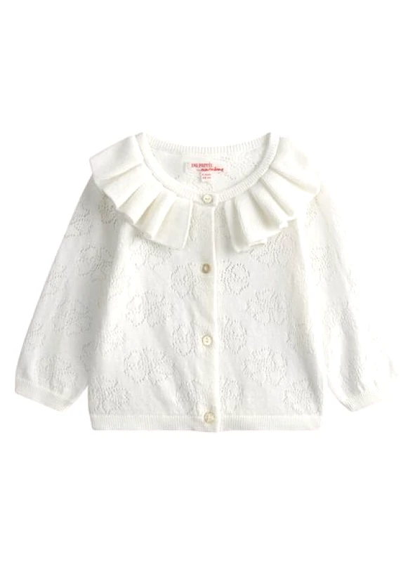 DPAM Βρεφική Ζακέτα για Κορίτσια Preppy White - ΛΕΥΚΟ