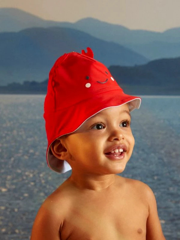 SERGENT MAJOR Βρεφικό Καπέλο για Αγόρια Happy Crab - KOKKINO
