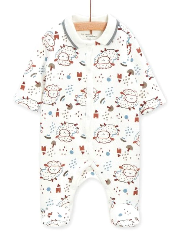 DPAM Βρεφικό Φορμάκι για Αγόρια Happy Sheep - ΛΕΥΚΟ