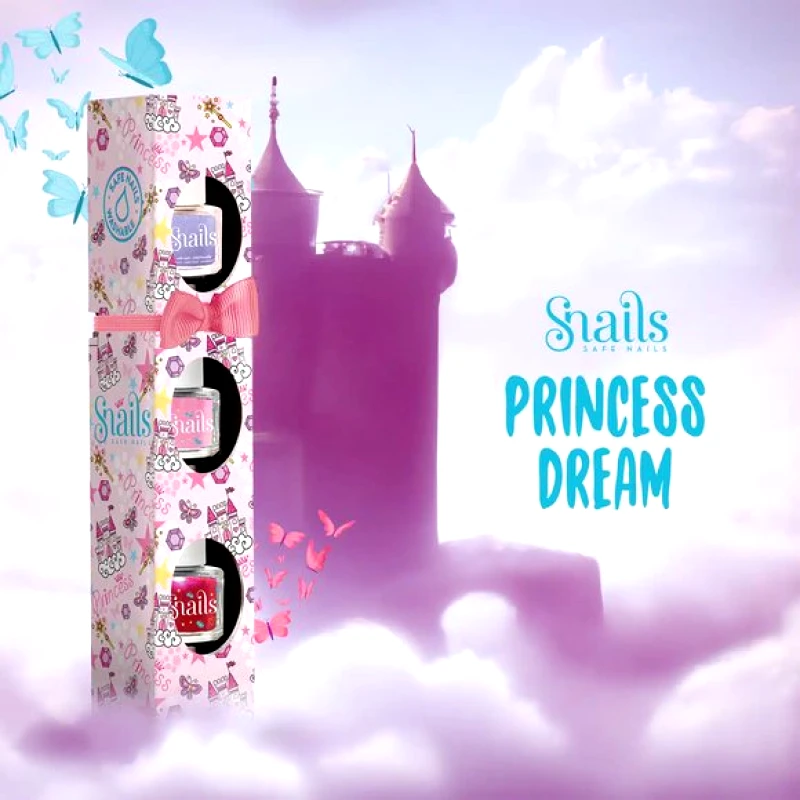 SNAILS Σετ Παιδικά Βερνίκια Νυχιών Snails για Κορίτσια Princess Dream - ΠΟΛΥΧΡΩΜΟ