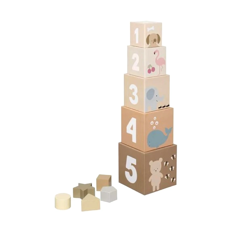 A-PLAY Παιχνίδι Jabadabado Εκπαιδευτικοί Στοιβαζόμενοι κύβοι Nature για 2+ ετών - ΠΟΛΥΧΡΩΜΟ