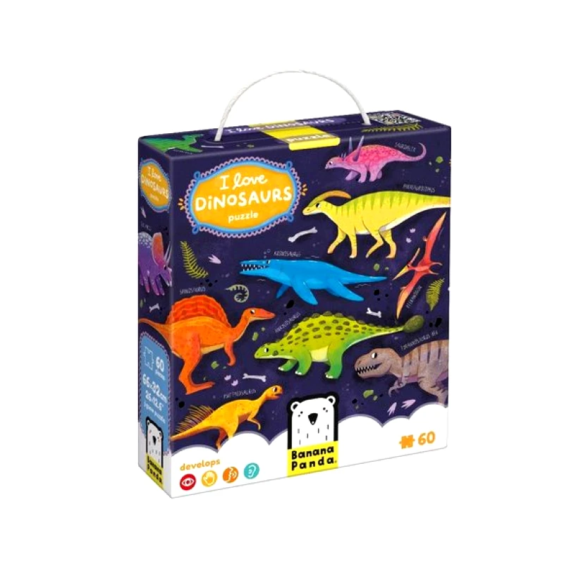 BANANA PANDA Παιδικό Παζλ Banana Panda I love Dinosaurs Puzzle 4+ - ΠΟΛΥΧΡΩΜΟ