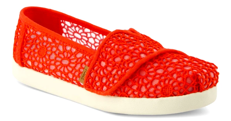 TOMS Παιδικές Εσπαντρίγιες Toms για Κορίτσια Flame Moroccan Crochet (Μεγέθη 30-35,5) ΚΟΚΚΙΝΟ
