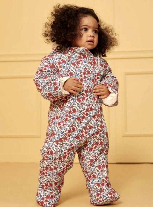 SERGENT MAJOR Βρεφικό Μπουφάν για Κορίτσια Floral Overalls - ΛΕΥΚΟ