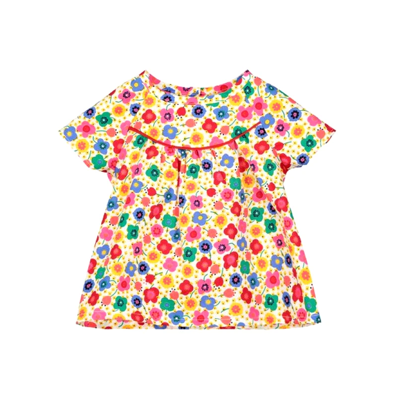 DPAM Βρεφική Πουκαμίσα για Κορίτσια Retro Garden - ΛΕΥΚΟ