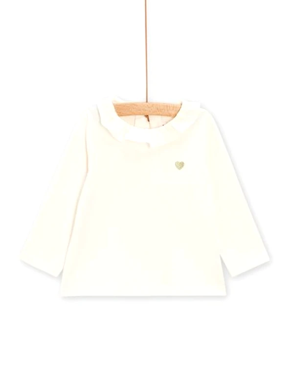 DPAM Βρεφική Μπλούζα για Κορίτσια Creme Heart - ΕΚΡΟΥ