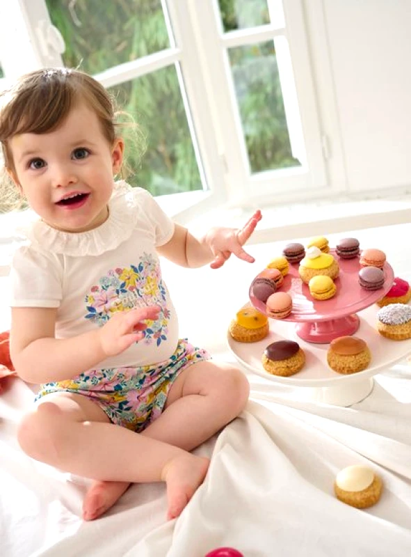 DPAM Βρεφικό Φορμάκι για Κορίτσια Flower Heart - ΕΚΡΟΥ