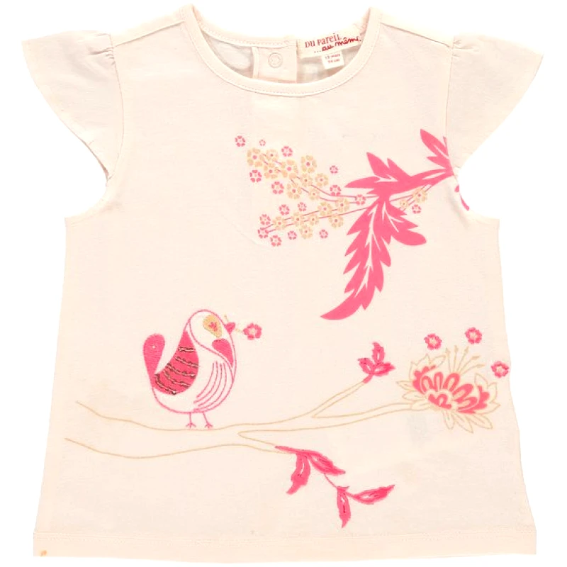 DPAM Βρεφική Μπλούζα για Κορίτσια Beige Painting - ΡΟΖ