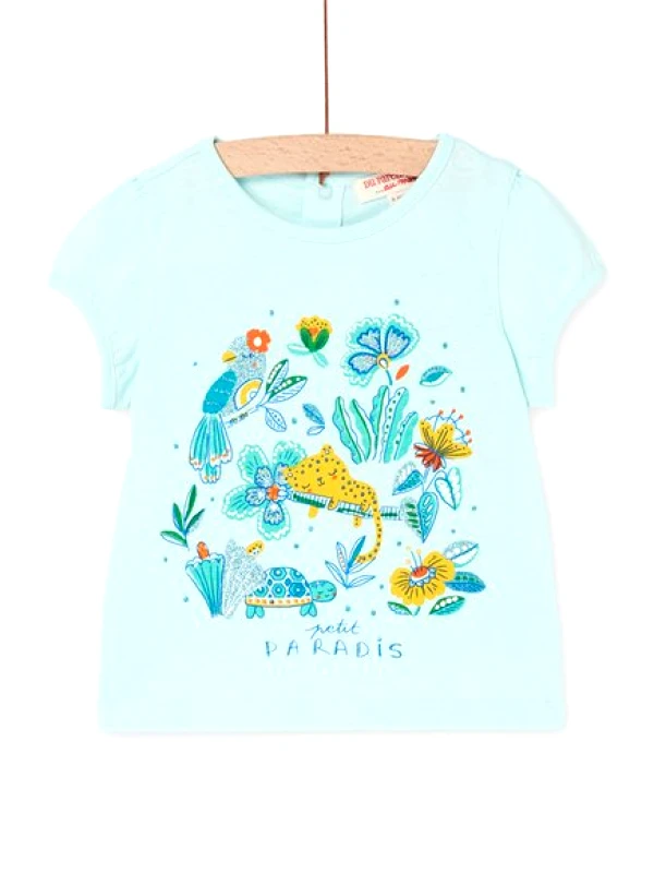 DPAM Βρεφική Μπλούζα για Κορίτσια Petit Paradis - ΜΠΛΕ