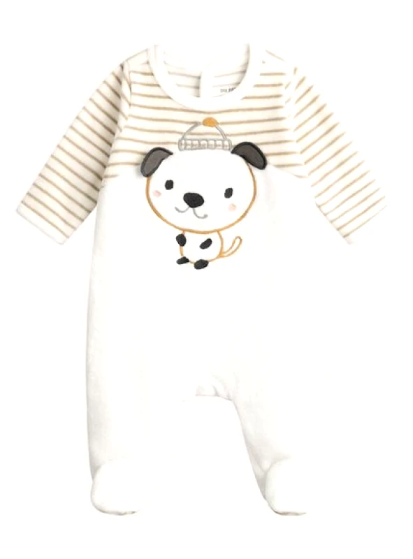 DPAM Βρεφικό Φορμάκι για Αγόρια Ecru Dog - ΛΕΥΚΟ