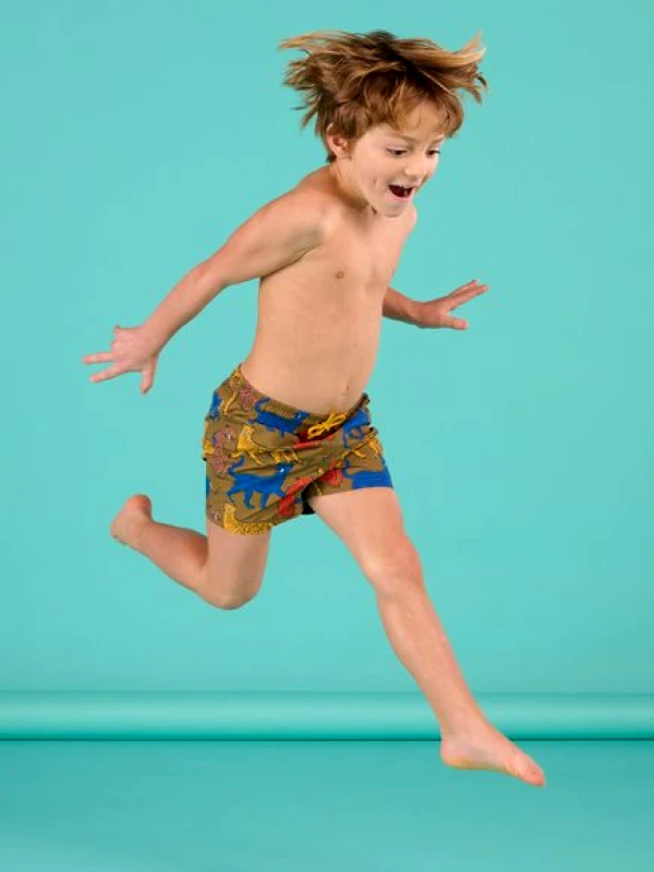 DPAM Παιδικό Μαγιό για Αγόρια Brown Leopards - ΠΡΑΣΙΝΟ