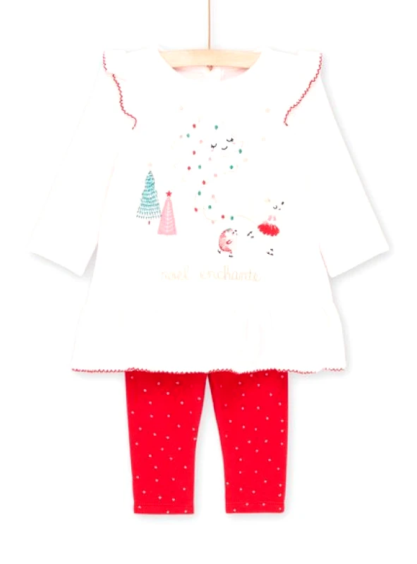 DPAM Βρεφικό Σετ Πιτζάμας για Κορίτσια Pink Velour Noel - ΡΟΖ