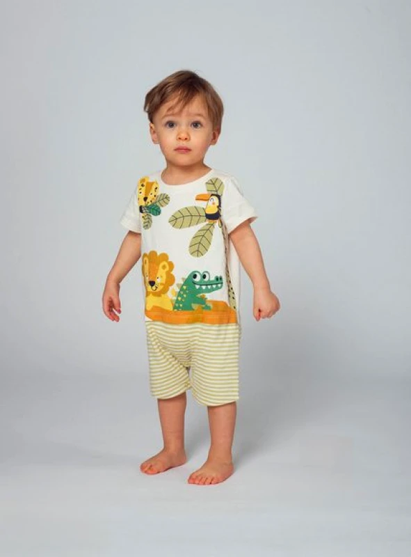DPAM Βρεφική Πιτζάμα για Αγόρια Jungle Mates - ΜΠΕΖ