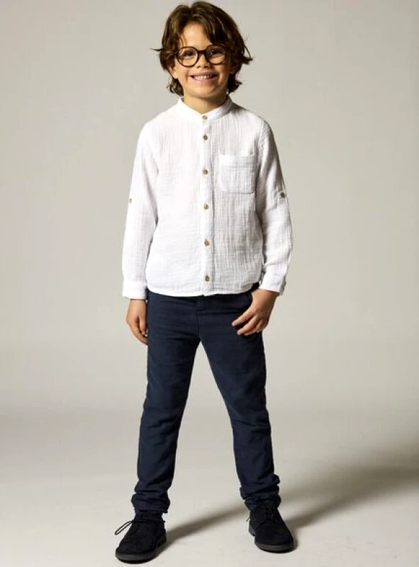 DPAM Παιδικό Πουκάμισο για Αγόρια Summer White - ΛΕΥΚΟ