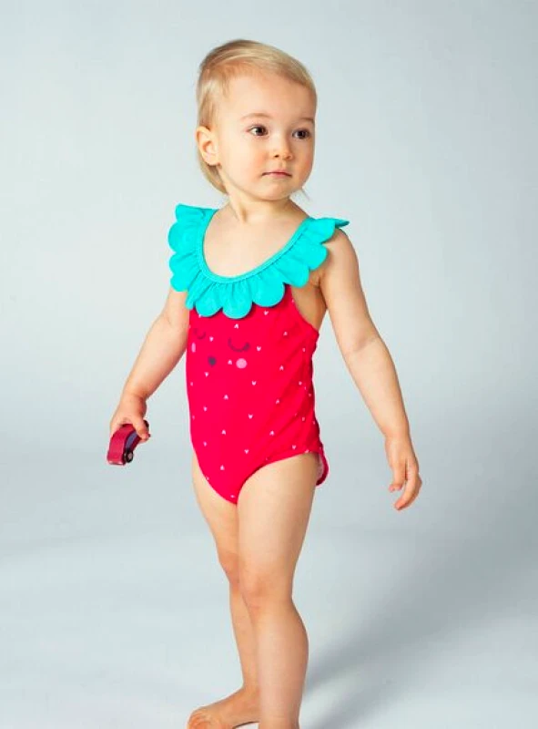 DPAM Βρεφικό Ολόσωμο Μαγιό για Κορίτσια Strawberry Mate - ΦΟΥΞΙΑ