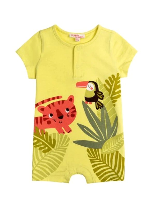 DPAM Βρεφικό Ολόσωμο Φορμάκι για Αγόρια Yellow Jungle - ΚΙΤΡΙΝΟ