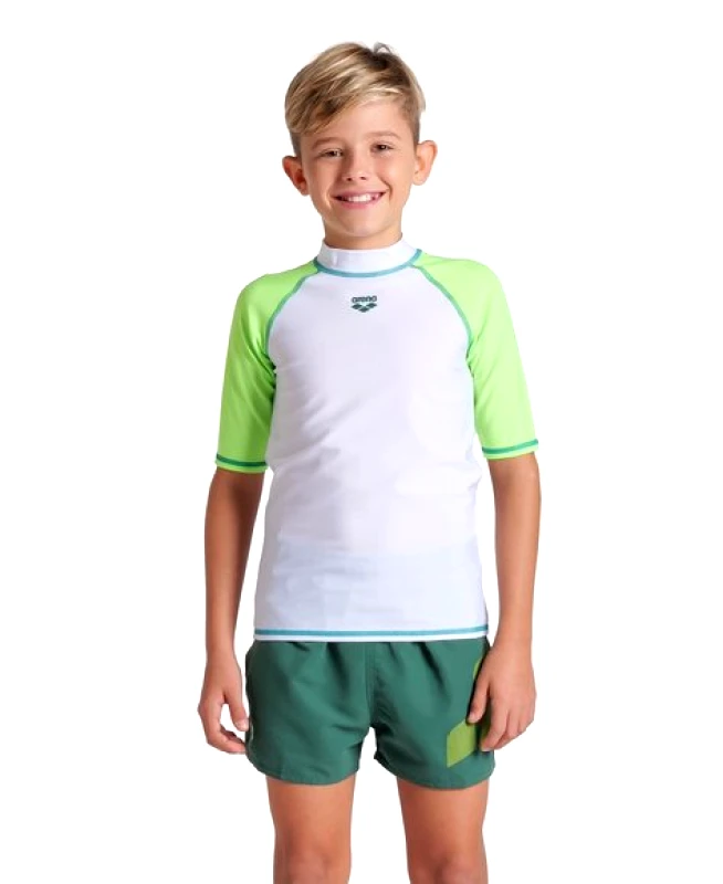 ARENA Παιδική Αντηλιακή UV Μπλούζα Arena Rash Vest για Αγόρια White/Lime - ΠΡΑΣΙΝΟ