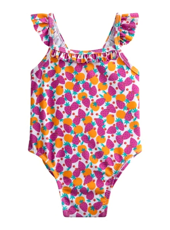 DPAM Βρεφικό Ολόσωμο Μαγιό για Κορίτσια Funky Strawberry - ΛΕΥΚΟ