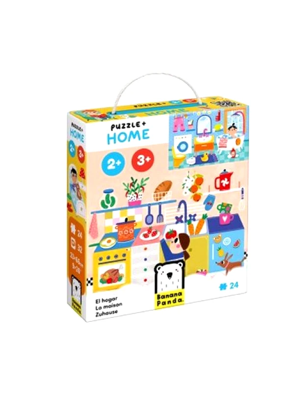 BANANA PANDA Παιδικό Παζλ Banana Panda Puzzle + Home 2+,3+ - ΠΟΛΥΧΡΩΜΟ