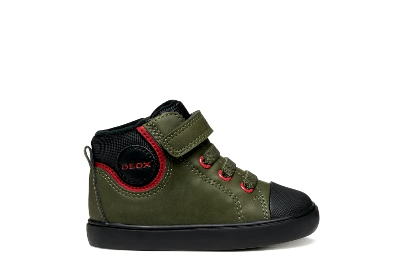 GEOX Βρεφικά Παπούτσια Geox B Gisli για Αγόρια Chaki/Red (Μεγέθη 22-27) ΠΡΑΣΙΝΟ