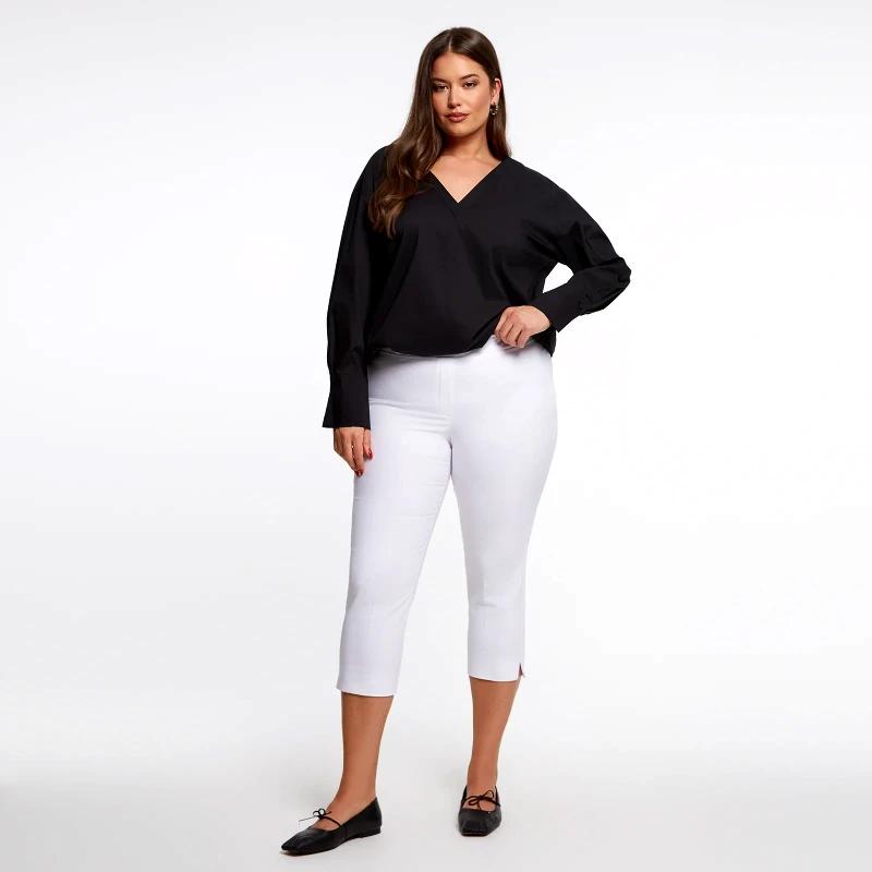 MAT FASHION Basic βαμβακερό παντελόνι κάπρι