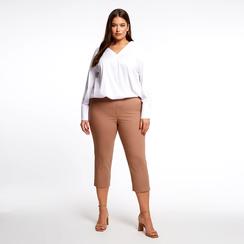 MAT FASHION Basic βαμβακερό παντελόνι κάπρι