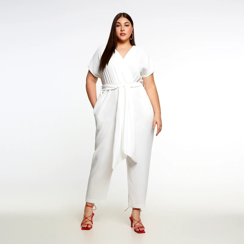 MAT FASHION Ολόσωμη κρουαζέ φόρμα με δέσιμο