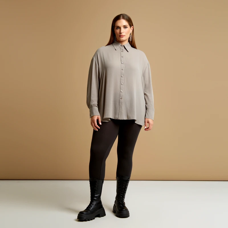 MAT FASHION Πουκάμισο κρεπ με μακριά μανίκια