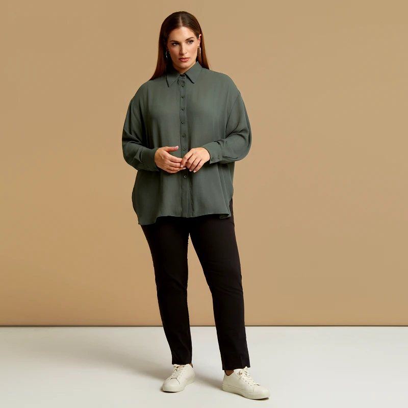 MAT FASHION Πουκάμισο κρεπ με μακριά μανίκια