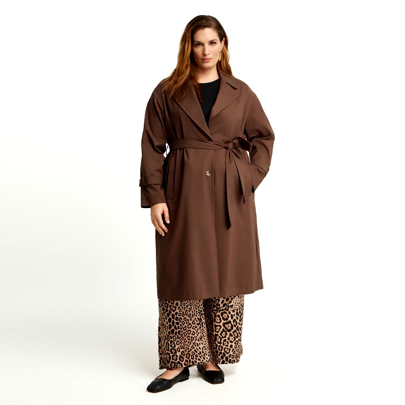 MAT FASHION Βαμβακερή καπαρντίνα με ζώνη