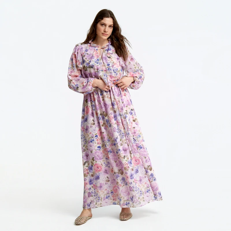 MAT FASHION Φλοράλ φόρεμα με βολάν