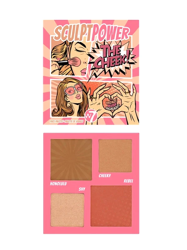 sense-shop ΠΑΛΕΤΑ ΡΟΥΖ BRONZER HIGHLIGHTER W7- SCULPT POWER
