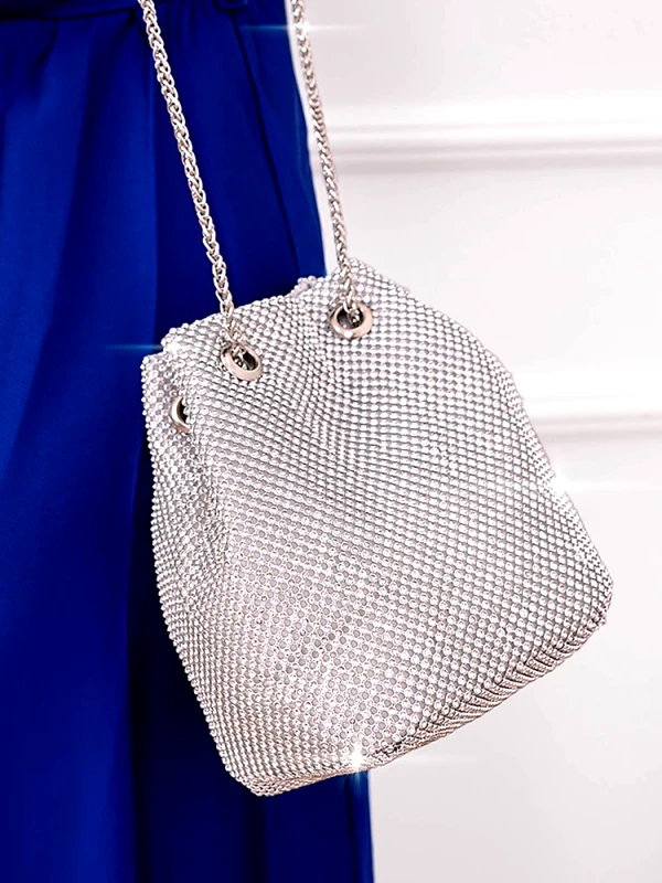 sense-shop ΑΣΗΜΙ ΤΣΑΝΤΑ ΠΟΥΓΚΙ- STRASS POUCH