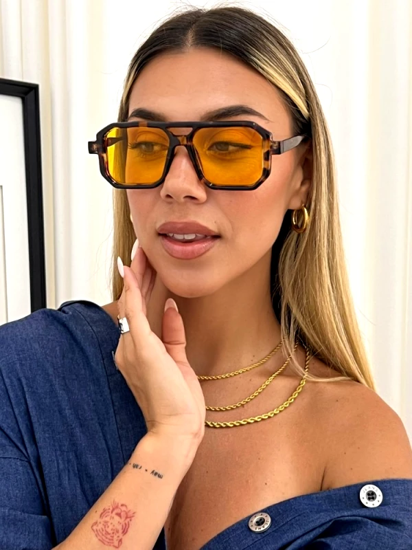 sense-shop ANNAKEY DENI LEOPARD ARANCIA SUNGLASSES