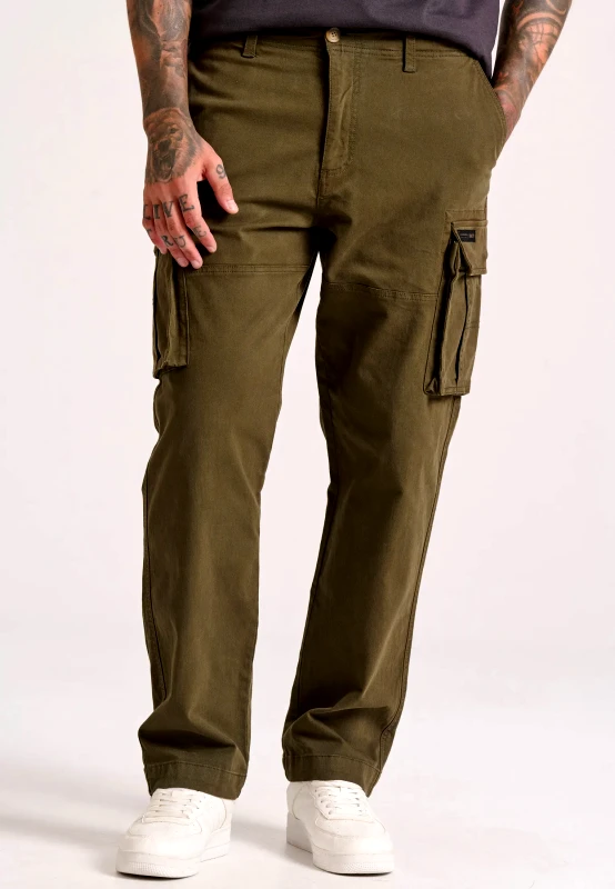 FUNKY BUDDHA Loose fit cargo παντελόνι σε ζακάρ ύφανση