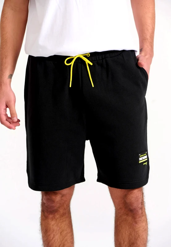 FUNKY BUDDHA Loose tapered fit αθλητική βερμούδα με rubber label