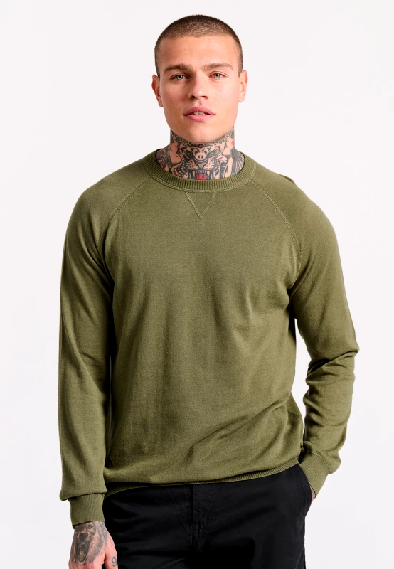FUNKY BUDDHA Linen blend ανδρική lightweight πλεκτή μπλούζα