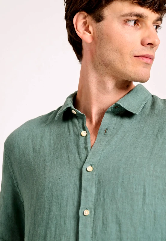 GARAGE 55 Κοντομάνικο λινό πουκάμισο Garage 55