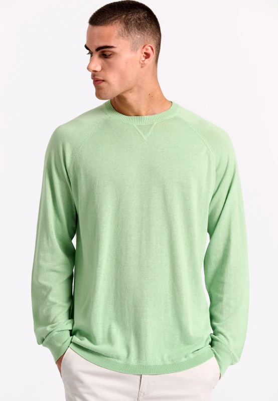 FUNKY BUDDHA Linen blend ανδρική lightweight πλεκτή μπλούζα