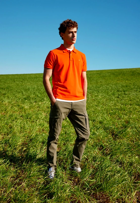 FUNKY BUDDHA Essential μπλούζα πόλο από βαμβάκι πικέ