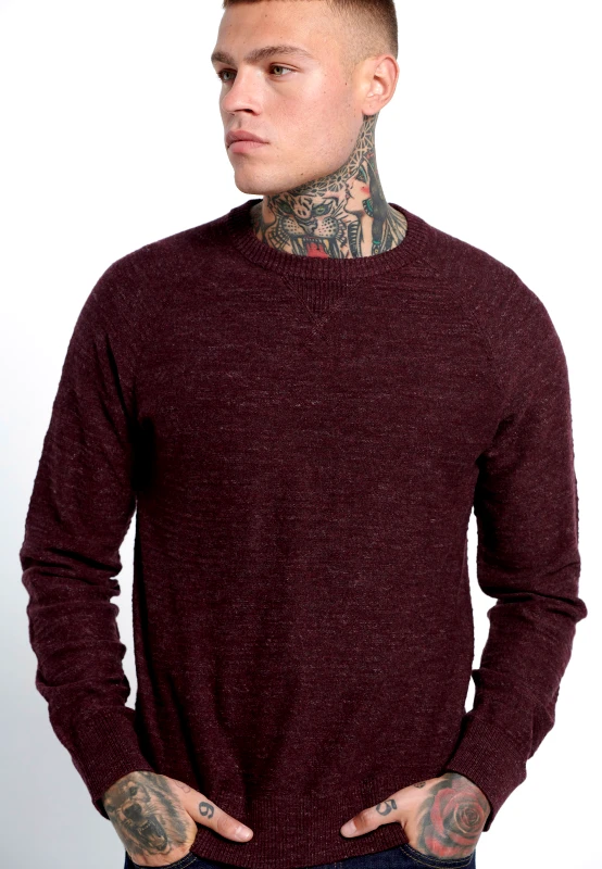 FUNKY BUDDHA Βαμβακερό πουλόβερ σε μελανζέ ύφανση