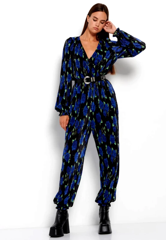 FUNKY BUDDHA Πλισέ κρουαζέ ολόσωμη φόρμα