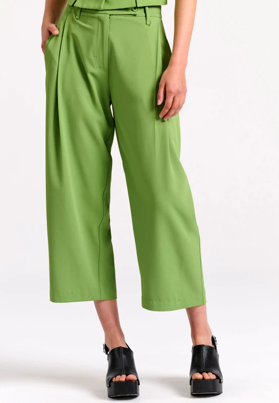 FUNKY BUDDHA Loose fit cropped παντελόνι με μονή πιέτα