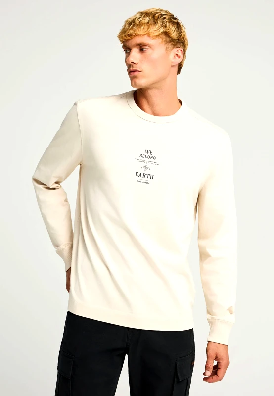 FUNKY BUDDHA Μακρυμάνικο T-shirt με τύπωμα στο στήθος