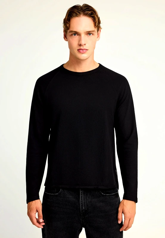 FUNKY BUDDHA Regular fit t-shirt με raw edges