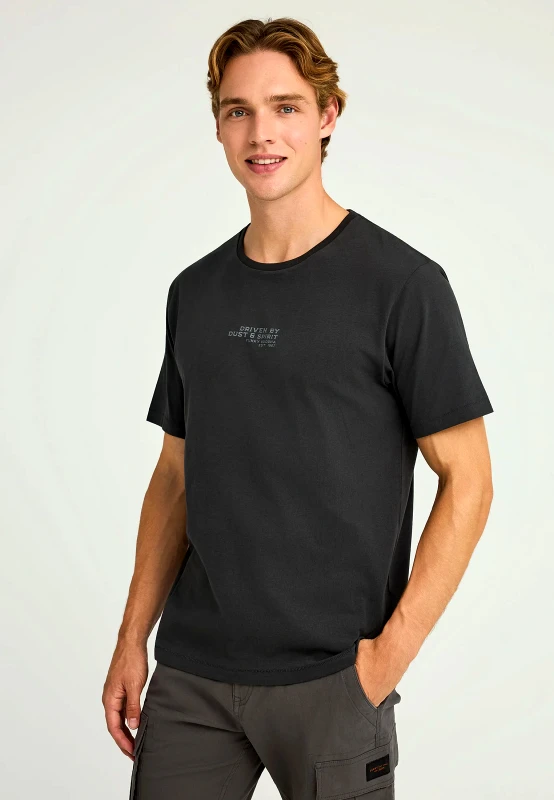 FUNKY BUDDHA Relaxed fit t-shirt με τύπωμα στην πλάτη